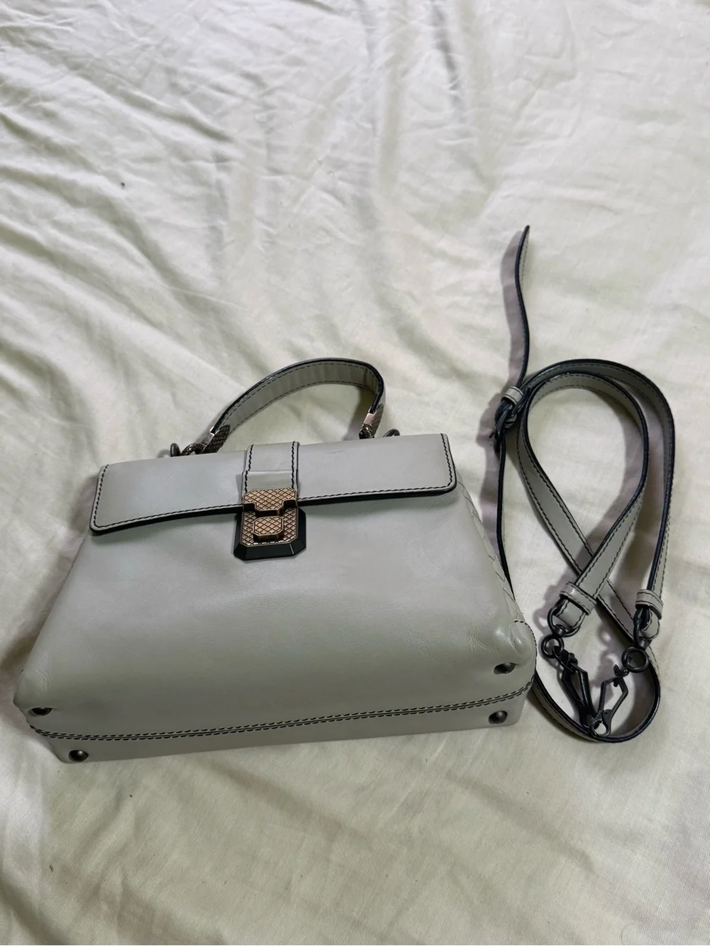 Bottega Veneta Small Piazza Shoulder Dark Cement
